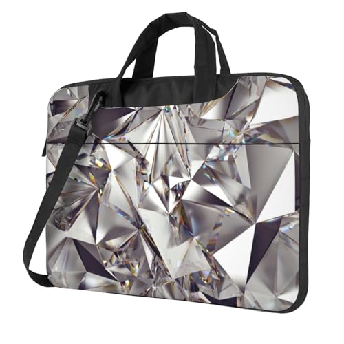 Glitzernde abstrakte Diamant-Kristallmuster-Druck, leicht, vielseitig, Büro-Arbeitstasche, stilvolle und funktionale Laptop-Tasche, für Damen und Herren, Schwarz , 13 inch Glitzernde abstrakte Diamant-Kristallmuster-Druck, leicht, vielseitig, Büro-Arbeitstasche, stilvolle und funktionale Laptop-Tasche, für Damen und Herren, Schwarz , 13 inch von Aubnva
