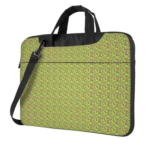 Grüner cleverer Affen-Druck, leicht, vielseitig, Büro-Arbeitstasche, stilvolle und funktionale Laptoptasche, für Damen und Herren, Schwarz , 13 inch von Aubnva