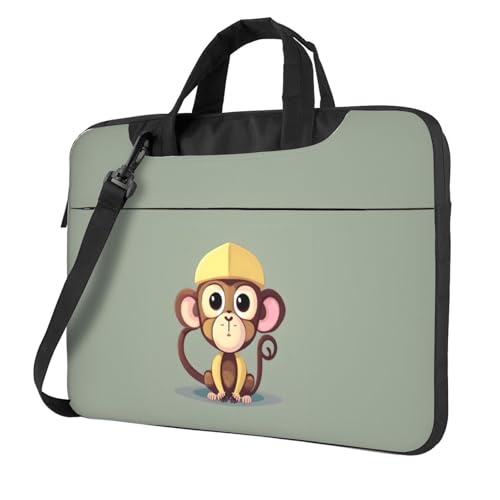 Laptoptasche mit niedlichem Affendruck, leicht, vielseitig, für Büro, Arbeit, stilvolle und funktionale Laptoptasche, für Damen und Herren, Schwarz , 14 inch Laptoptasche mit niedlichem Affendruck, leicht, vielseitig, für Büro, Arbeit, stilvolle und funktionale Laptoptasche, für Damen und Herren, Schwarz , 14 inch von Aubnva