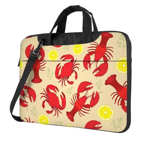 Leichte und vielseitige Büro-Arbeitstasche mit Hummer- und Krabbenmuster, stilvolle und funktionale Laptoptasche, für Damen und Herren, Schwarz , 13 inch von Aubnva