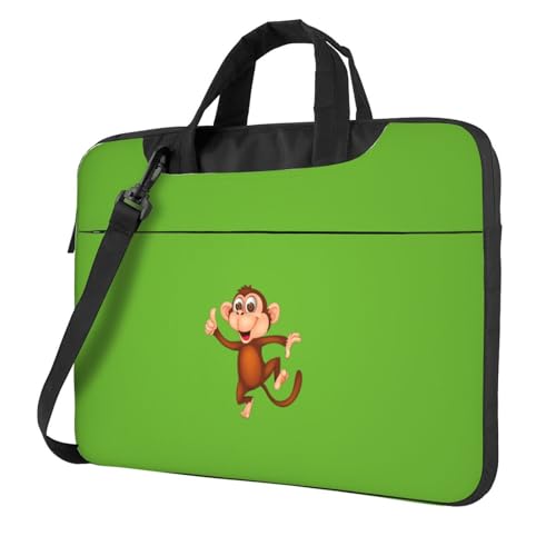 Leichte vielseitige Büro-Arbeitstasche mit Affen-Aufdruck, stilvolle und funktionale Laptoptasche, für Damen und Herren, Schwarz , 15.6 inch von Aubnva