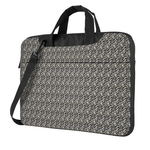 Leichte vielseitige Büro-Arbeitstasche mit Zebra-Tiermuster, stilvolle und funktionale Laptoptasche, für Damen und Herren, Schwarz , 14 inch von Aubnva