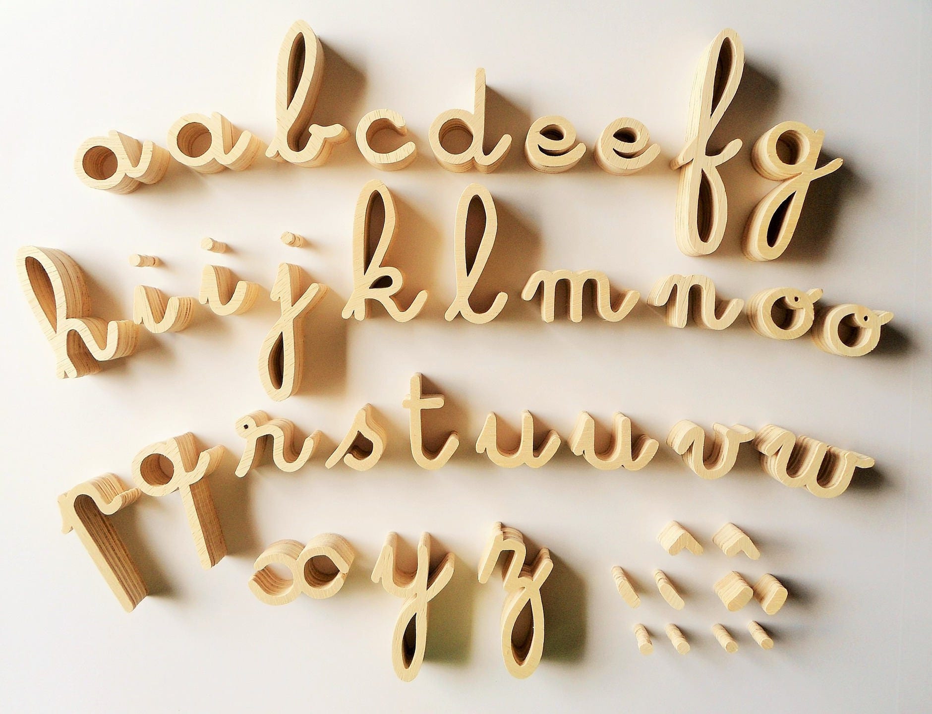 standard-Schreibschrift, Bewegliches Alphabet, 155 Buchstaben, 5 Mm, Aus Holz von Auboisdeslettres