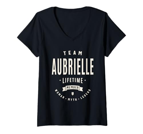 Damen Team Aubrielle Lifetime Member Lustiger Name Aubrielle T-Shirt mit V-Ausschnitt von Aubrielle Personalized Name Apparel Cld.