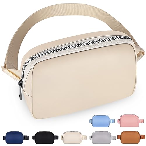 Aucenix Gürteltasche für Frauen, Sport Mode Gürteltaschen Extra Flache Gürteltasche, Mini-Gürteltasche Crossbody Bag mit Verstellbarem Gurt, Reise-Gürteltasche Wasserdicht Gürteltasche (Weiß) von Aucenix
