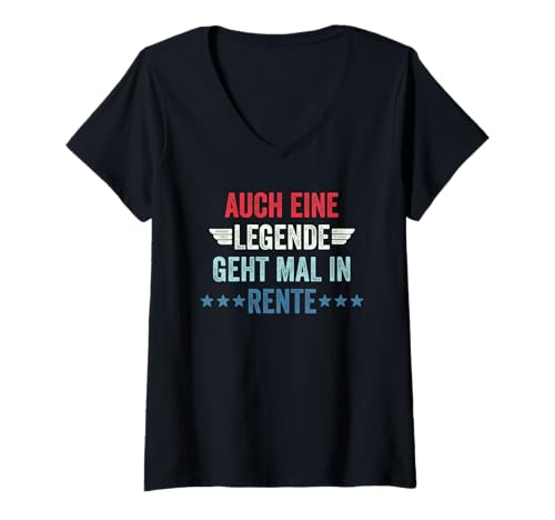 Damen Auch Eine Legende Geht Mal In Rente T-Shirt mit V-Ausschnitt Damen Auch Eine Legende Geht Mal In Rente T-Shirt mit V-Ausschnitt von Auch Eine Legende Geht Mal In Rente