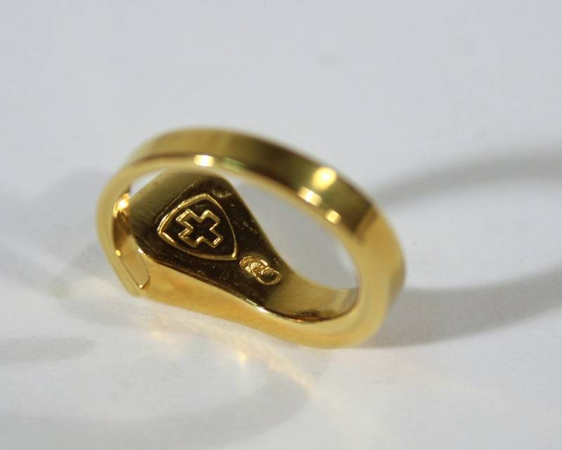 Hufnagel Fingerring Schweizer Kavallerie Armee Vergoldet von Auctionata