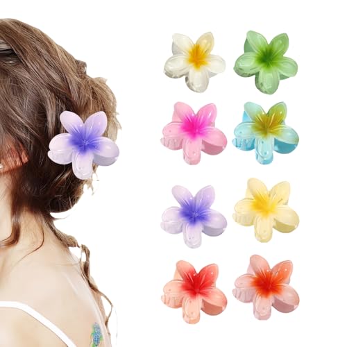 Aucuu Blumen-Haarklammern 8 Stück, Flower Hair Clips, Mehrfarbige Acryl Haarspange, Rutschfeste Haarklammern, Starker Halt, Hawaii Haarspangen, Blume Haarspangen Damen für Dickes Dünnes Haar Aucuu Blumen-Haarklammern 8 Stück, Flower Hair Clips, Mehrfarbige Acryl Haarspange, Rutschfeste Haarklammern, Starker Halt, Hawaii Haarspangen, Blume Haarspangen Damen für Dickes Dünnes Haar von Aucuu