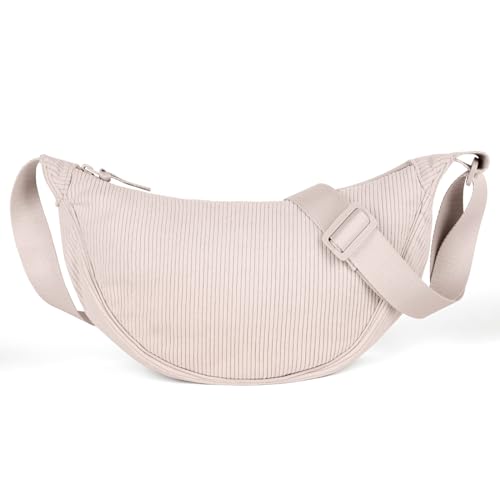 Aucuu Damen Halbmond Crossbody Schultertasche, Crossbody Bag Damen, Umhängetasche Damen Klein mit Verstellbarer Schultergurt, Hobo Halfmoon Bag Einfarbige Messenger Bag für Damen Reisen von Aucuu