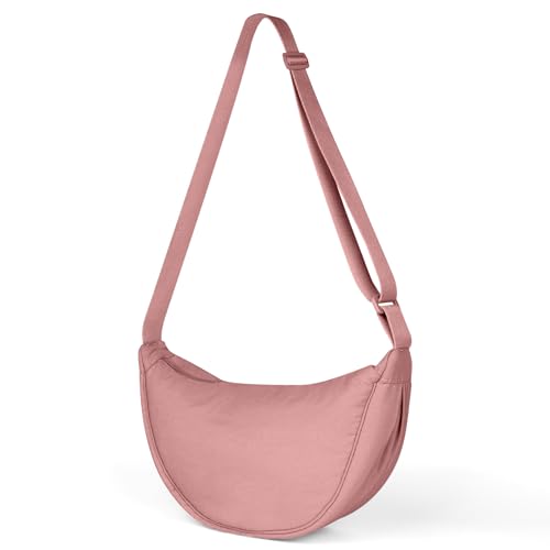 Aucuu Damen Halbmond Crossbody Schultertasche, Crossbody Bag Damen, Umhängetasche Damen Klein mit Verstellbarer Schultergurt, Hobo Halfmoon Bag Einfarbige Messenger Bag für Damen Reisen von Aucuu