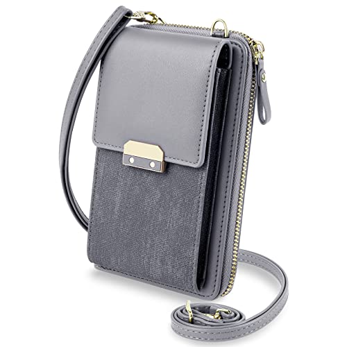 Aucuu Damen PU Leder Umhängetasche,Brieftasche Leder Geldbörse Smartphone Handytasche mit Geldbörse Zum Umhängen, Mini Crossbody Umhängetasche mit verstellbarem Riemen/Quaste von Aucuu