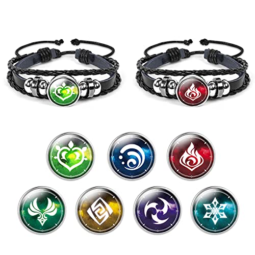 Aucuu Genshin Impact Armband Unisex, Peripherie Spielelement Abzeichen Armband, Verstellbares Leuchtendes Armband, Spiel Fan Cosplay ArmbandGeschenk von Aucuu