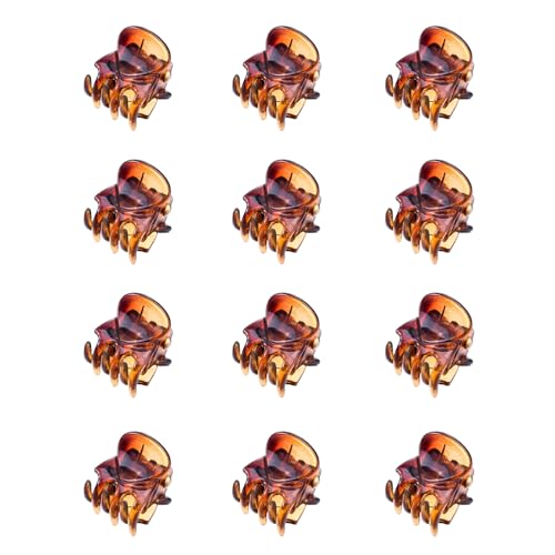 Aucuu Haarklammern, 12 Stück Mini Haarspangen, Klaue Clips, Mini Kunststoff Haar Klemmen, Kunststoff Haarklaue, Rutschfestem Griff klein Jaw Clips, Damen Haargreifer, Haarschmuck für Mädchen Frauen von Aucuu