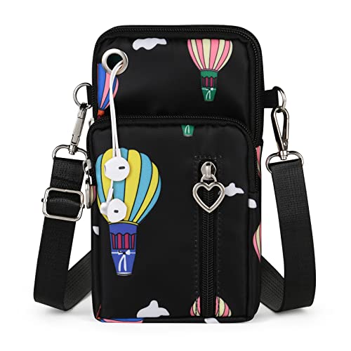 Aucuu Handytasche zum Umhängen Damen，Nylon Kleine Umhängetasche mit Kopfhörer Eingang，Mini Crossbody Schultertasche Handytasche，Handy Schultertasche ür Handy unter 7 Zoll von Aucuu