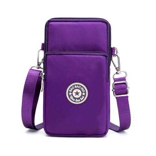 Aucuu Handytasche zum Umhängen Damen，Nylon Kleine Umhängetasche mit Kopfhörer Eingang，Mini Crossbody Schultertasche Handytasche，Handy Schultertasche ür Handy unter 7 Zoll von Aucuu