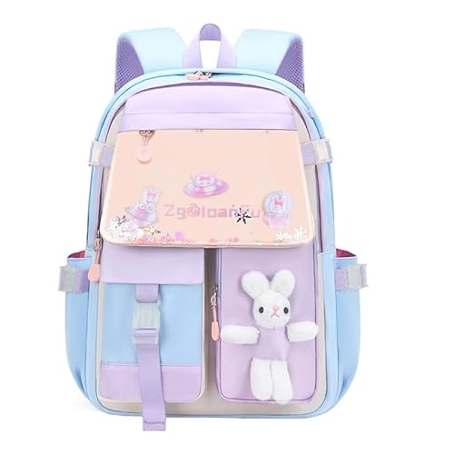 Aucuu Kawaii Rucksack, Kinderrucksack, Schultaschen für Mädchen, Große Kapazität Schultasche, Anti-Theft Rucksäcke, Harajuku Schultasche für Teenager-Mädchen, Blau Lila von Aucuu