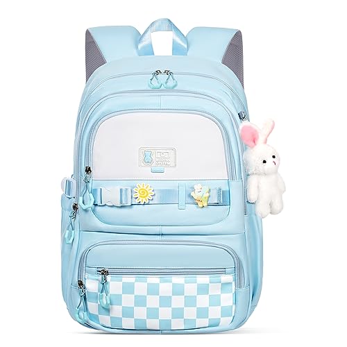 Aucuu Kawaii Rucksack, Kinderrucksack, Schultaschen für Mädchen, Große Kapazität Schultasche, Anti-Theft Rucksäcke, Harajuku Schultasche für Teenager-Mädchen, Hellblau von Aucuu