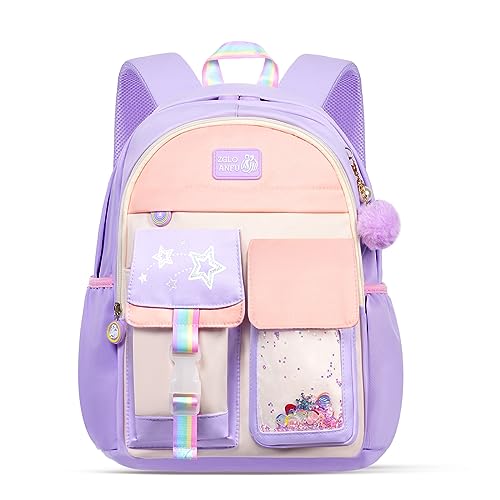 Aucuu Kawaii Rucksack, Kinderrucksack, Schultaschen für Mädchen, Große Kapazität Schultasche, Anti-Theft Rucksäcke, Harajuku Schultasche für Teenager-Mädchen, Lila von Aucuu