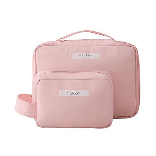 Aucuu Kosmetiktasche, wasserdichte Make-up-Tasche, Reise Schminktasche, Tragbar Schminktasche, Kosmetiktasch Organizer für Frauen und Mädchen, 2 Stück (Rosa) von Aucuu