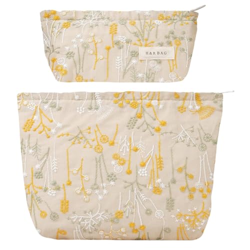 Aucuu Kosmetiktasche Kulturtasche, 2 PCS Make up Tasche, Kosmetiktasche Multifunktionaler, Reisen Kulturtasche, Kosmetiktaschenset, Kulturbeutel Schminktasche Organizer für Damen Mädchen von Aucuu