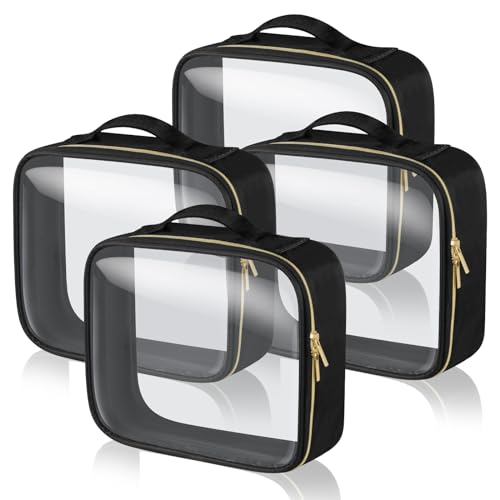 Aucuu Kulturtasche Transparent, Kosmetiktasche Durchsichtig, wasserdichte PVC-Reise-Waschtaschen, TSA-zugelassene Make-up-Taschen, für Familie, Männer un Frauen von Aucuu