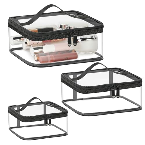 Aucuu Kulturtasche Transparent,3 Stück Kosmetiktasche Durchsichtig, wasserdichte PVC-Reise-Waschtaschen, TSA-zugelassene Make-up-Taschen, für Familie, Männer un Frauen Aucuu Kulturtasche Transparent,3 Stück Kosmetiktasche Durchsichtig, wasserdichte PVC-Reise-Waschtaschen, TSA-zugelassene Make-up-Taschen, für Familie, Männer un Frauen von Aucuu