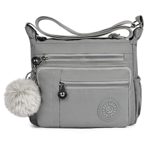 Aucuu Nylon Umhängetasche Damen, Schultertasche Handtaschen Multi Pocket mit Größere Kapazität, Damen Umhängetasche mit Mehreren Taschen, Multifunktionale Crossbody Bag für Arbeit Schule Shopper von Aucuu