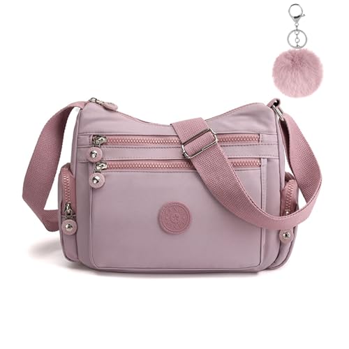 Aucuu Nylon Umhängetasche Damen, Schultertasche Handtaschen Multi Pocket mit Größere Kapazität, Damen Umhängetasche mit Mehreren Taschen, Multifunktionale Crossbody Bag für Arbeit Schule Shopper von Aucuu