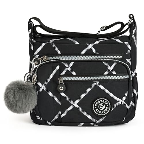 Aucuu Nylon Umhängetasche Damen, Schultertasche Handtaschen Multi Pocket mit Größere Kapazität, Damen Umhängetasche mit Mehreren Taschen, Multifunktionale Crossbody Bag für Arbeit Schule Shopper von Aucuu