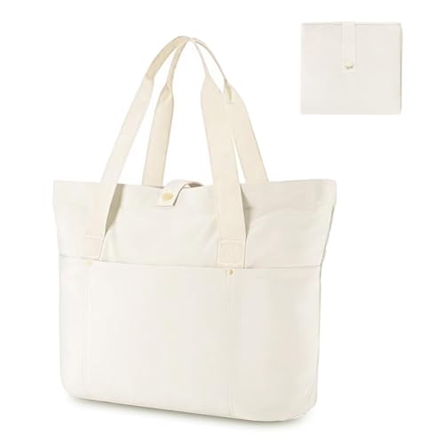 Aucuu Tote Bag Damen, Große Shopper Handtasche, Shopper Tasche Handtasche, Faltbare Umhängetasche mit Reißverschluss und Taschen, Schultertasche, Reisetasche Wasserdicht, Strandtasche von Aucuu