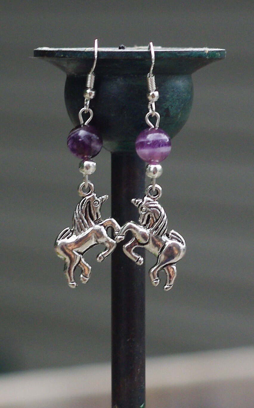 Amethyst Einhorn Ohrringe ~ Fantasy von AudacityWear