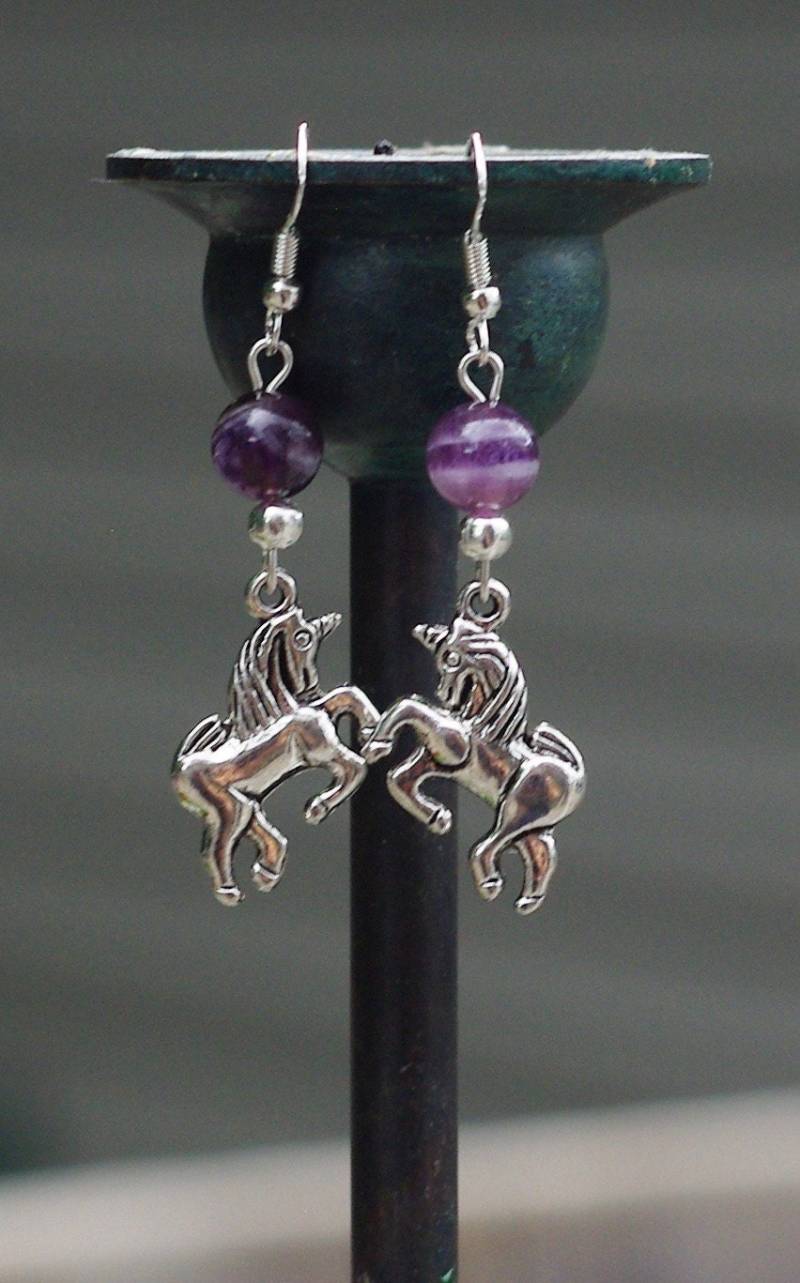 Amethyst Einhorn Ohrringe ~ Fantasy Amethyst Einhorn Ohrringe ~ Fantasy von AudacityWear