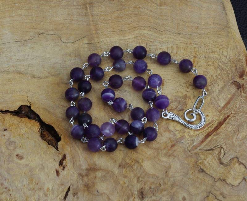 Matte Chevron Amethyst Halskette Lavendelstein, Spiritueller Schutz Matte Chevron Amethyst Halskette Lavendelstein, Spiritueller Schutz von AudacityWear