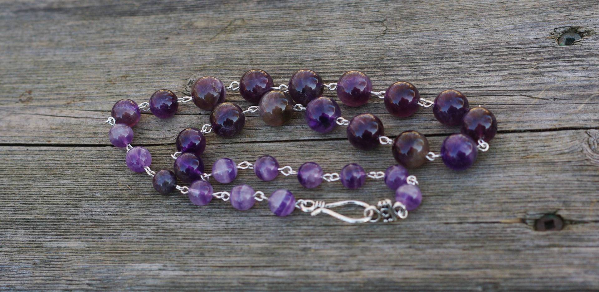 Natürliche Amethyst-Halskette - Lila Steinperlen Schmuck Im Februar von AudacityWear