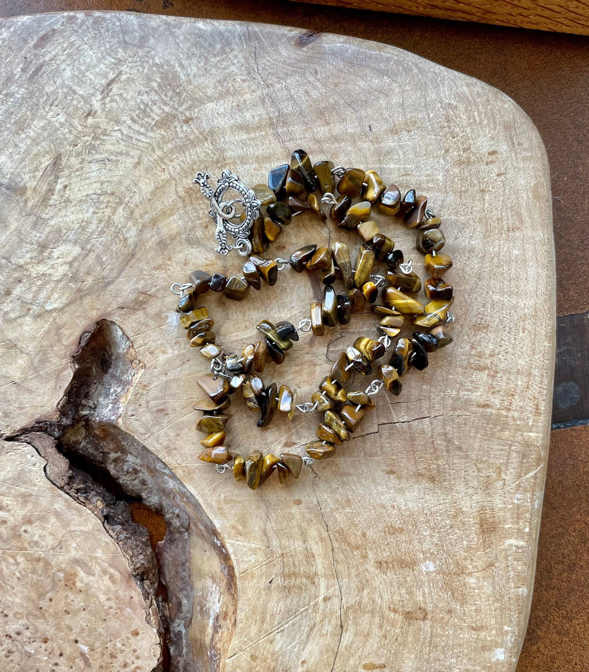 Tigerauge Halskette ~ Braune Stein Unisex Schmuck von AudacityWear