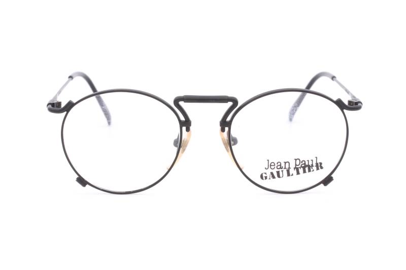 Jean Paul Gaultier 55 8174 Steampunk-Vintage-Brille Mit Runder Form Und Schwarzem Rahmen, Hergestellt in Japan Der 90Er Jahre von AudaxEyewearCH