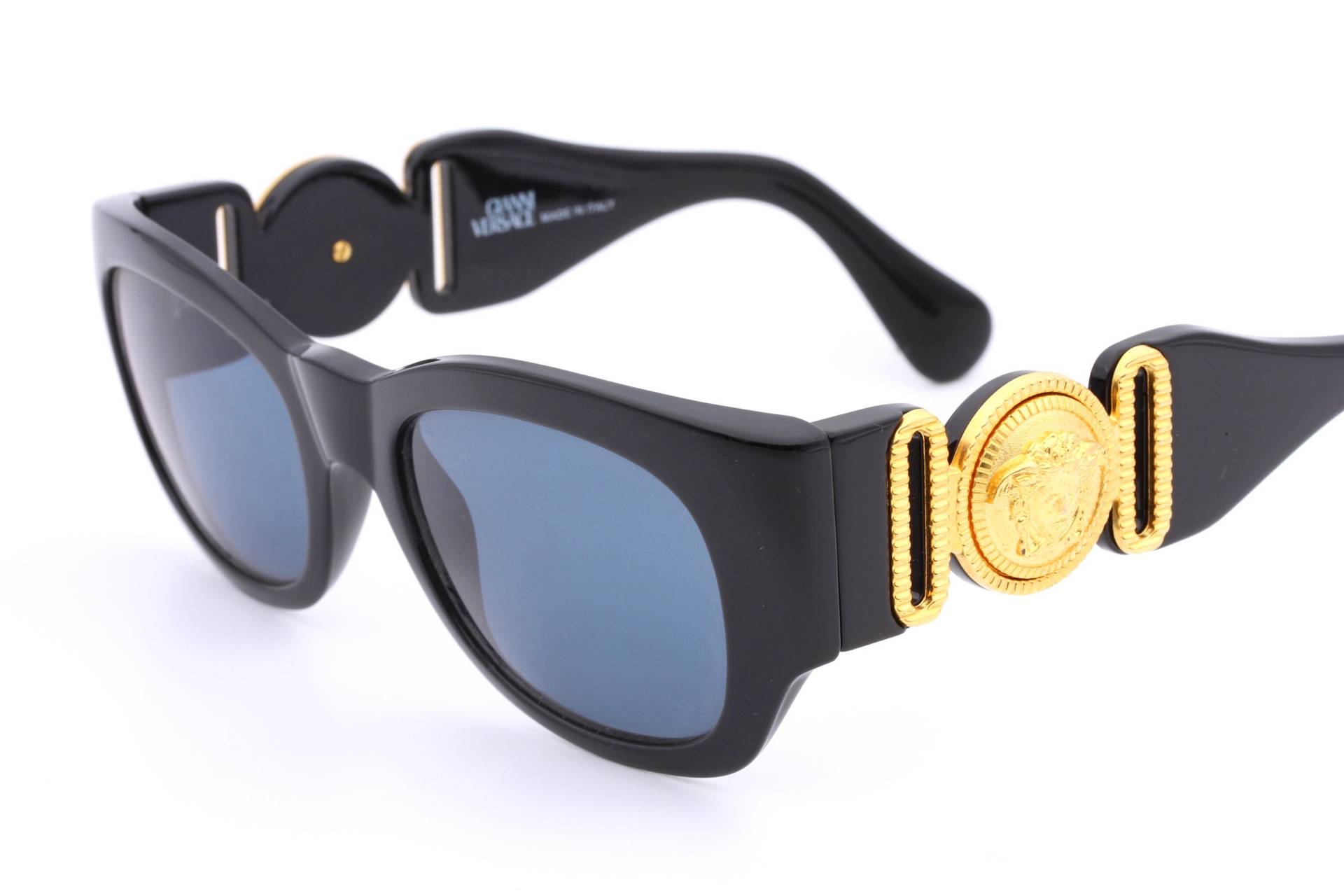 Versace 413/A Vintage-Sonnenbrille, Hergestellt in Italien, 90Er Jahre, Aus Altem Lagerbestand - Original-Vintage-Etui Inklusive von AudaxEyewearCH