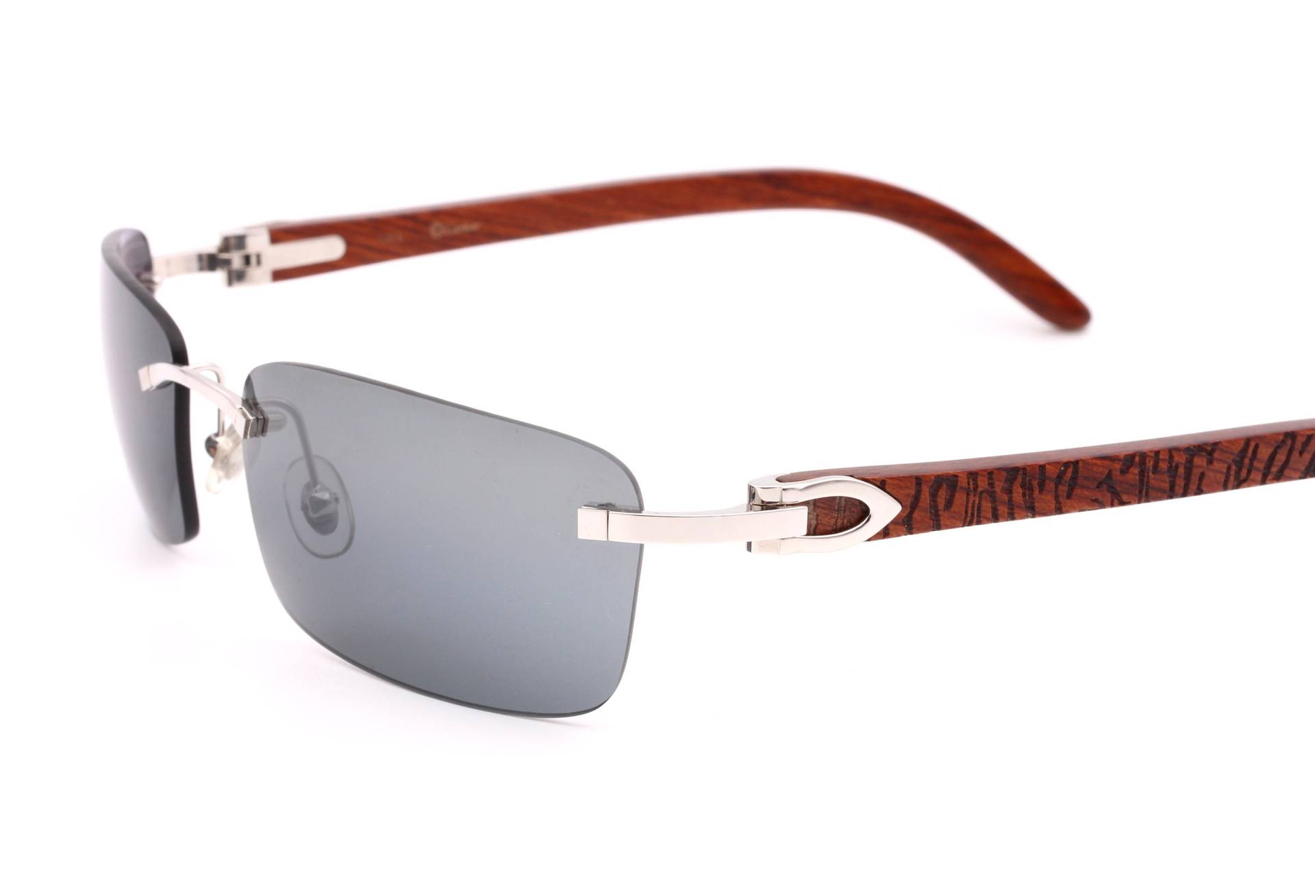 Vintage-Sonnenbrille Von Cartier Aus Holz, Hergestellt in Frankreich 2000 - Neuer, Alter Lagerbestand von AudaxEyewearCH