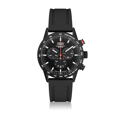 Audi collection Herren Analog Quarz Uhr mit Naturkautschuk Armband 3102400400 von Audi collection