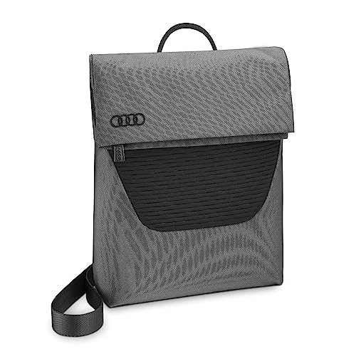 Audi collection Unisex 3152300500 Schultertasche Ringe Logo Tasche, mit Tabletfach für 11 Zoll Tablets, grau/schwarz von Audi collection