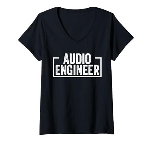 Damen Audio Engineer T-Shirt mit V-Ausschnitt Damen Audio Engineer T-Shirt mit V-Ausschnitt von Audio Engineer Job Lover Design