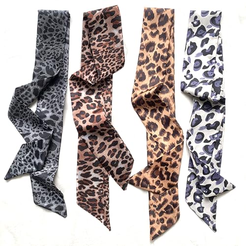 Audio frequency% 4 Stk Schmales Halstuch Damen Set 90cm Seidentuch Damen Seidenschal Schals & Tücher Für Damen Modisches Satintuch Für Haare, Hals von Audio frequency%