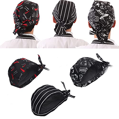 Bandana Kopftuch Bandana Baumwolle KüChenmüTze Lustige Kopfbedeckung Elastische KochmüTze Mit Krawatten,Atmungsaktiv Koch Berufsbekleidung BistromüTze FüR MäNner Frauen KüChe Kochen von Audio frequency%