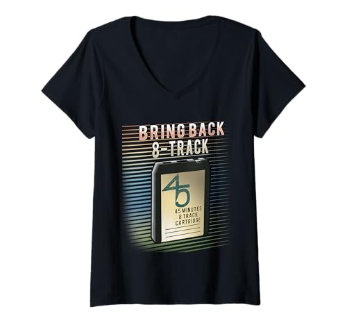Damen Bring Back 8 Track T-Shirt mit Band T-Shirt mit V-Ausschnitt von Audiophile Power Amplifier Speaker Shirt