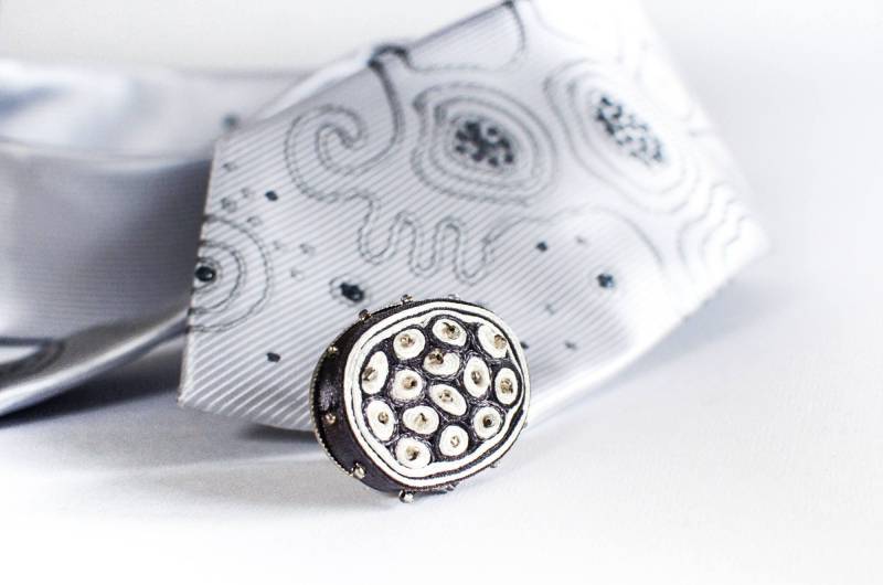 Weihnachtsgeschenk Für Paar Ring Verstellbar Und Weißes Halsband, Geschenk Ihn, Halsband - Individuelles Ooak von AudraTextileStudio