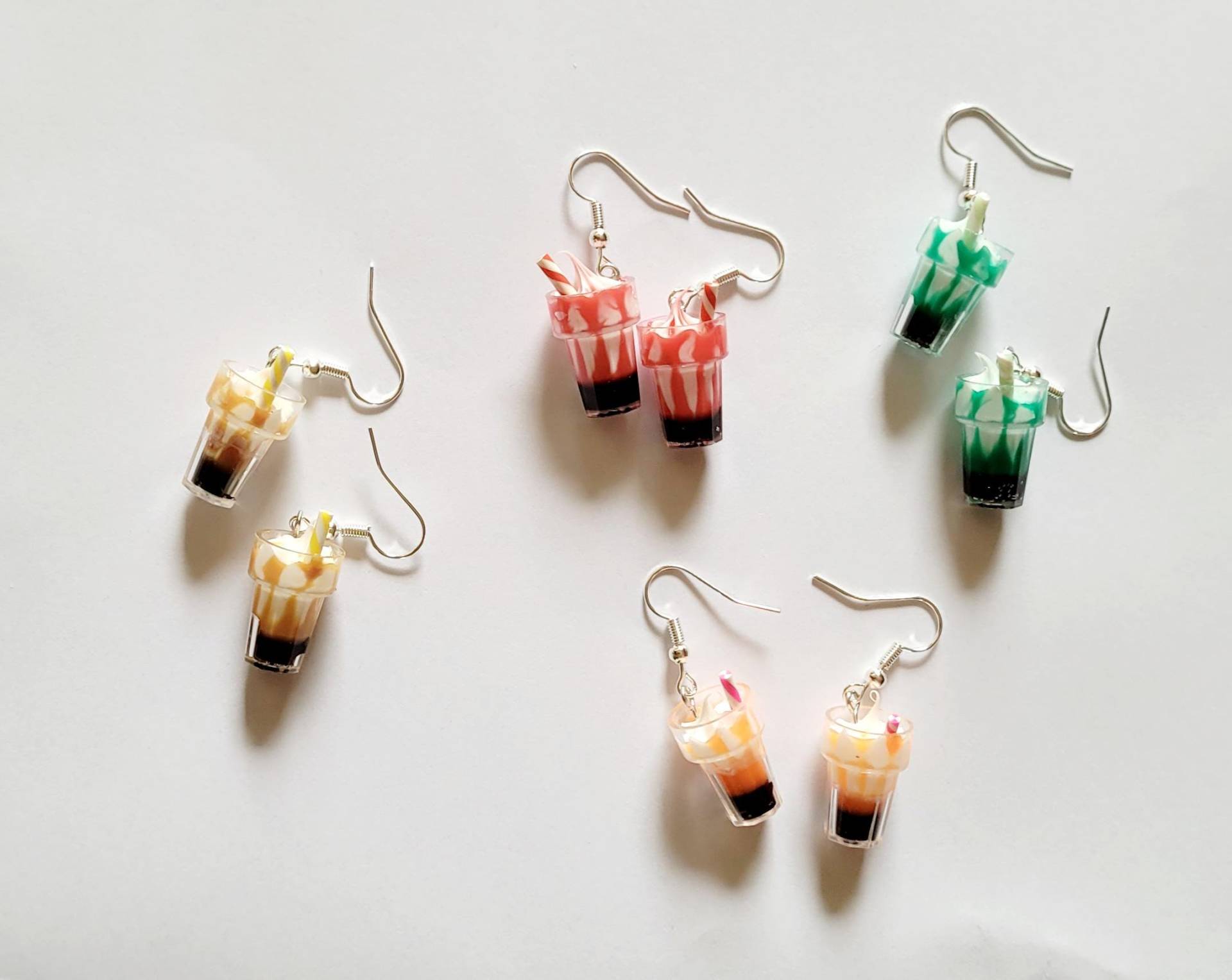 Hängeohrringe Getränk Eis Eisbecher Sommer Geschenk Urlaub Strand Party Geburtstag von AudreyKreationen