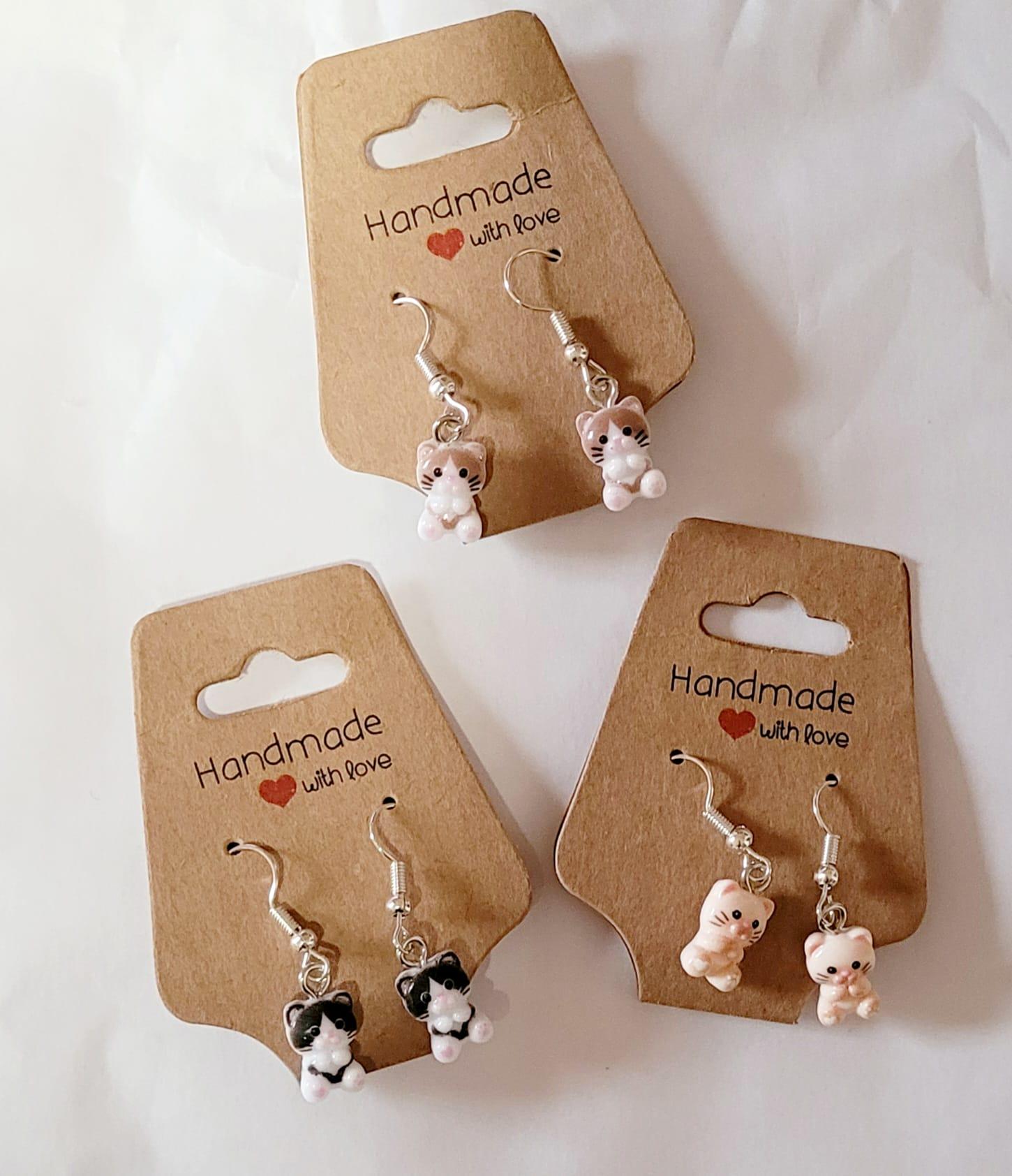 Hängeohrringe Ohrringe Katze Schmuck Geschenk Kleine von AudreyKreationen