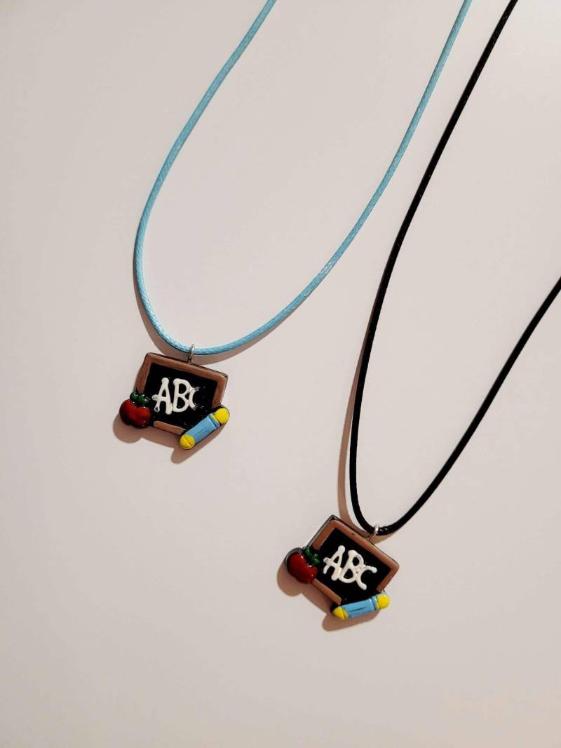 Halskette Kette Schmuck Schultafel Tafel Schulanfang Handmade Geschenk von AudreyKreationen