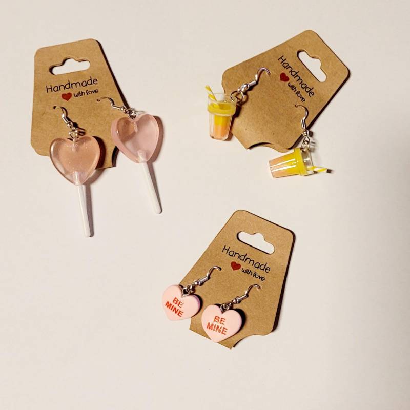 Lolli Ohrringe Herz Getränk Rosa Hängeohrringe Schmuck Geburtstag Mitbringsel Lolli Ohrringe Herz Getränk Rosa Hängeohrringe Schmuck Geburtstag Mitbringsel von AudreyKreationen
