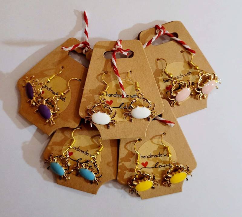 Ohrringe Hängeohrringe Krabe Geschenk Sommer Urlaub Strand Schmuck Mode von AudreyKreationen